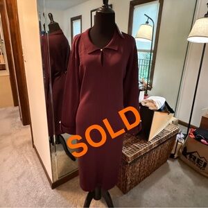 Karl Lagerfeld Paris Sweater Dress XL Color Burgundy